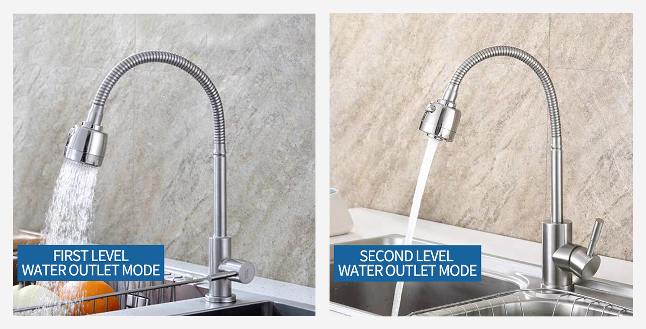 Stainless steel sink universal large curved faucet1