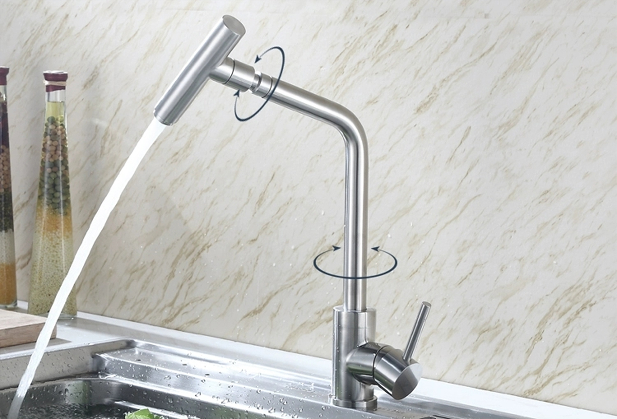 Stainless steel swivel kitchen faucet(1)