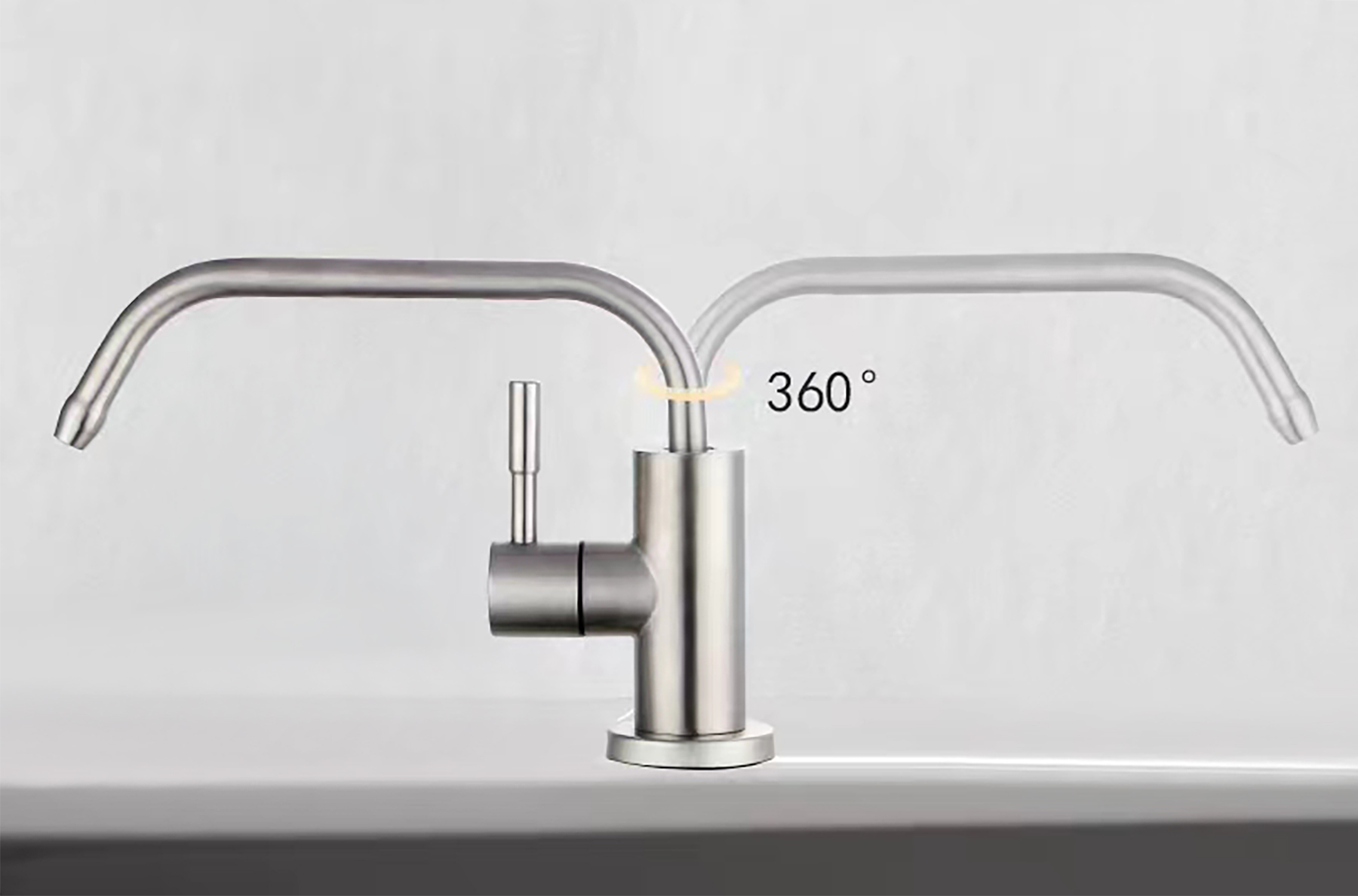 Stainless steel water purifier faucet with raised water pipe12